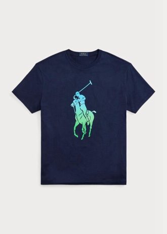 T-shirts bleu marine Ralph Lauren coupe classique Big Pony en jersey pour homme