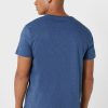 T-shirts bleus à col en V avec logo sur la poitrine Ralph Lauren pour homme