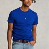 T-shirts bleus à col ras du cou et coupe slim pour homme Ralph Lauren T-shirts bleus à col ras du cou et coupe slim pour homme Ralph Lauren