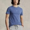 T-shirts bleus à col ras du cou et coupe slim pour homme Ralph Lauren