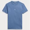 T-shirts bleus à col ras du cou et coupe slim pour homme Ralph Lauren