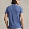T-shirts bleus à col ras du cou et coupe slim pour homme Ralph Lauren