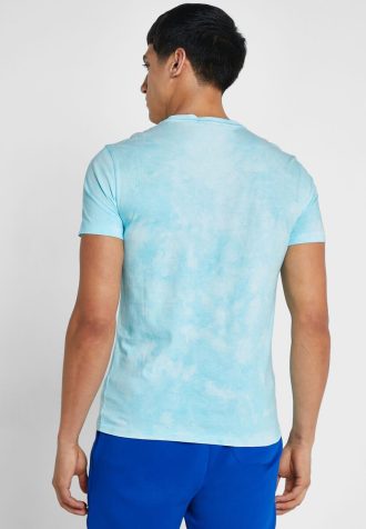 T-shirts bleus à col rond et imprimé graphique Ralph Lauren pour homme
