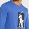 T-shirts bleus à col rond et imprimé graphique Ralph Lauren pour homme