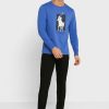 T-shirts bleus à col rond et imprimé graphique Ralph Lauren pour homme
