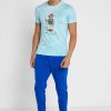 T-shirts bleus à col rond et imprimé graphique Ralph Lauren pour homme