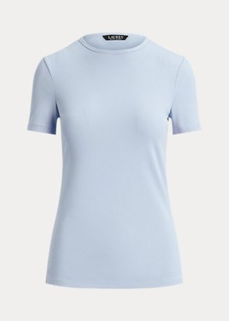 T-shirts bleus en coton extensible Ralph Lauren pour femmes
