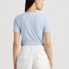 T-shirts bleus en coton extensible Ralph Lauren pour femmes T-shirts bleus en coton extensible Ralph Lauren pour femmes