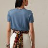 T-shirts bleus en coton pour femme Ralph Lauren Island Polo Bear