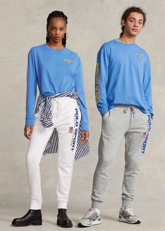 T-shirts bleus Ralph Lauren Classic Fit Polo Sport Jersey pour hommes