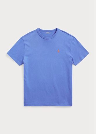 T-shirts bleus Ralph Lauren en jersey épais coupe classique pour homme