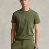T-shirts à col ras du cou slim fit olive pour homme Ralph Lauren