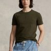 T-shirts à col ras du cou slim fit olive pour homme Ralph Lauren T-shirts à col ras du cou slim fit olive pour homme Ralph Lauren