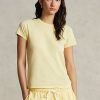T-shirts à col rond en coton biologique jaune Ralph Lauren pour femme