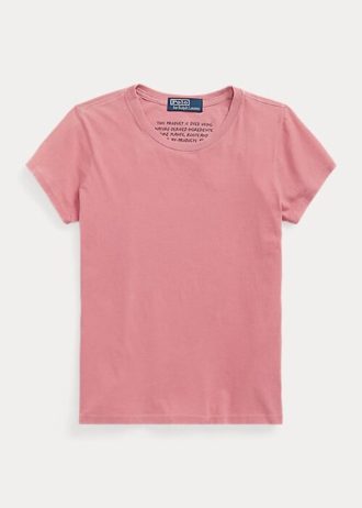 T-shirts à col rond en coton biologique rose Ralph Lauren pour femme T-shirts à col rond en coton biologique rose Ralph Lauren pour femme