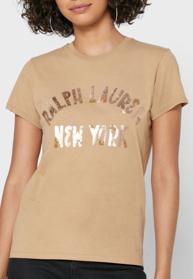 T-shirts à col rond et logo Ralph Lauren marron pour femme T-shirts à col rond et logo Ralph Lauren marron pour femme
