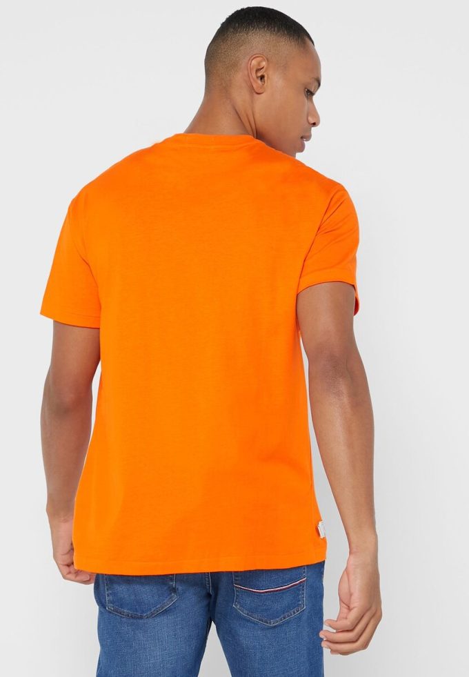 T-shirts à col rond orange avec logo Ralph Lauren pour hommes