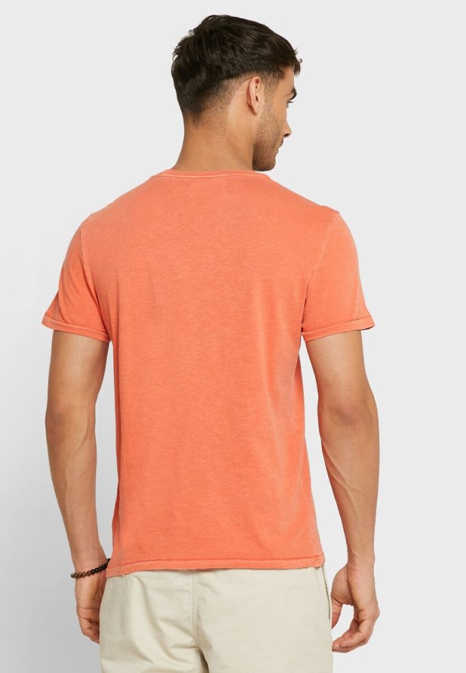 T-shirts à col rond orange avec logo Ralph Lauren pour hommes