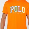 T-shirts à col rond orange avec logo Ralph Lauren pour hommes