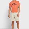 T-shirts à col rond orange avec logo Ralph Lauren pour hommes