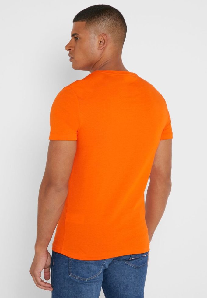 T-shirts à col rond orange Ralph Lauren Essential pour hommes