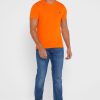 T-shirts à col rond orange Ralph Lauren Essential pour hommes