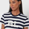 T-shirts à col rond rayés bleu marine Ralph Lauren pour femme T-shirts à col rond rayés bleu marine Ralph Lauren pour femme