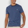 T-shirts à col rond rayés bleus pour hommes Ralph Lauren