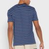 T-shirts à col rond rayés bleus pour hommes Ralph Lauren