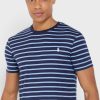 T-shirts à col rond rayés bleus pour hommes Ralph Lauren