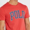 T-shirts à col rond rouges avec slogan Ralph Lauren pour hommes T-shirts à col rond rouges avec slogan Ralph Lauren pour hommes