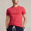 T-shirts à col rond slim fit Ralph Lauren rouges pour hommes T-shirts à col rond slim fit Ralph Lauren rouges pour hommes