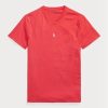 T-shirts à col rond slim fit Ralph Lauren rouges pour hommes T-shirts à col rond slim fit Ralph Lauren rouges pour hommes