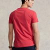 T-shirts à col rond slim fit Ralph Lauren rouges pour hommes T-shirts à col rond slim fit Ralph Lauren rouges pour hommes