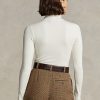 T-shirts à col roulé côtelés extensibles Ralph Lauren crème pour femme T-shirts à col roulé côtelés extensibles Ralph Lauren crème pour femme