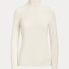 T-shirts à col roulé en jersey crème Ralph Lauren pour femme T-shirts à col roulé en jersey crème Ralph Lauren pour femme