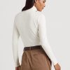T-shirts à col roulé en jersey crème Ralph Lauren pour femme T-shirts à col roulé en jersey crème Ralph Lauren pour femme