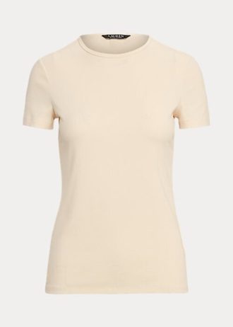 T-shirts en coton extensible Ralph Lauren crème pour femme
