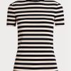 T-shirts en coton extensible rayé bleu marine Ralph Lauren pour femme T-shirts en coton extensible rayé bleu marine Ralph Lauren pour femme