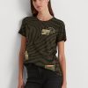 T-shirts en jersey à imprimé zèbre Olive Ralph Lauren pour femme