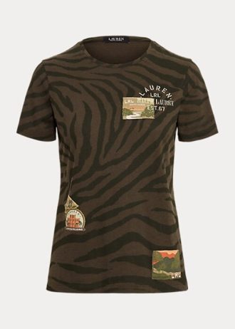 T-shirts en jersey à imprimé zèbre Olive Ralph Lauren pour femme