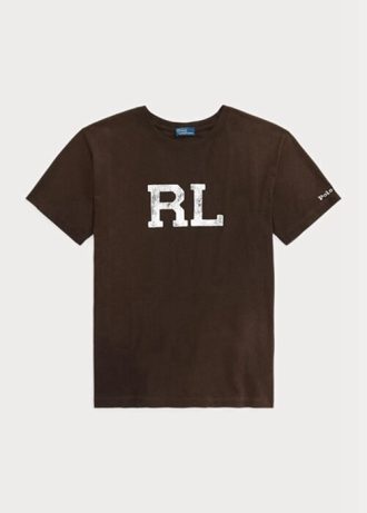 T-shirts en jersey marron pour femme avec logo Ralph Lauren RL