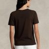 T-shirts en jersey marron pour femme avec logo Ralph Lauren RL T-shirts en jersey marron pour femme avec logo Ralph Lauren RL