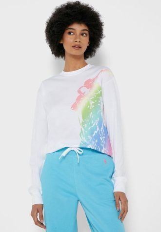 T-shirts graphiques blancs Ralph Lauren pour femmes