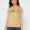 T-shirts graphiques à col rond Ralph Lauren marron pour femmes