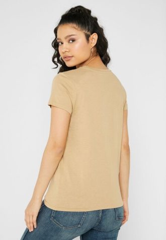 T-shirts graphiques à col rond Ralph Lauren marron pour femmes