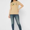 T-shirts graphiques à col rond Ralph Lauren marron pour femmes