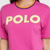 T-shirts graphiques à col rond roses Ralph Lauren pour femmes