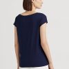 T-shirts graphiques en jersey bleu marine Ralph Lauren pour femme T-shirts graphiques en jersey bleu marine Ralph Lauren pour femme