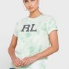 T-shirts graphiques verts à col rond Ralph Lauren pour femmes T-shirts graphiques verts à col rond Ralph Lauren pour femmes